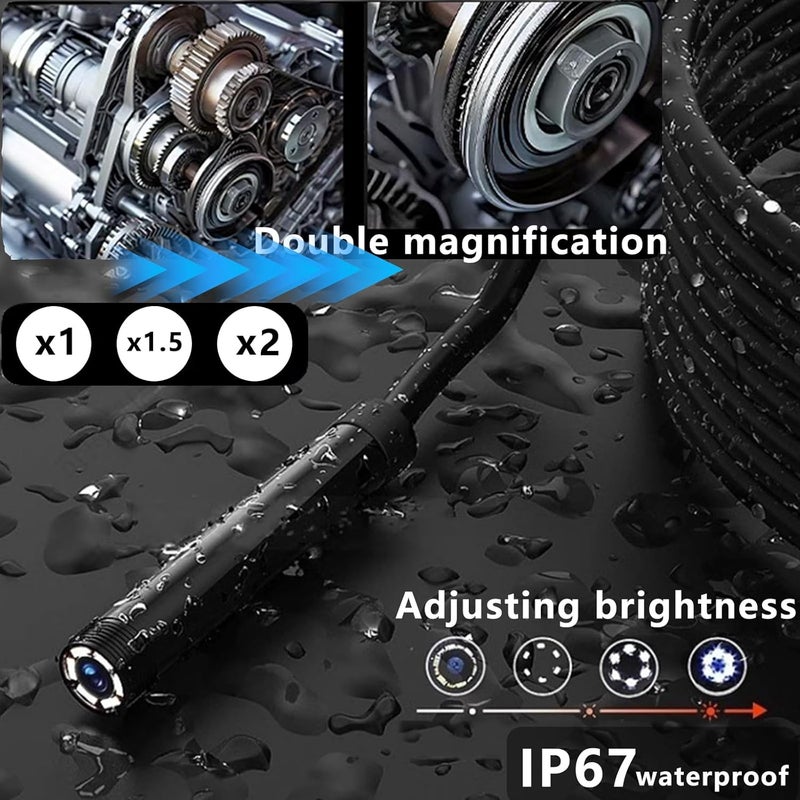 JSE Store Endoscope Camera with Light, 16.4FT Waterproof Borescope 1920P HD, Semi-Rigid Cable, 8 Adjustable High Brightness LED Lights Inspection Snake Camera for iPhone, Android, iPad - Image 5